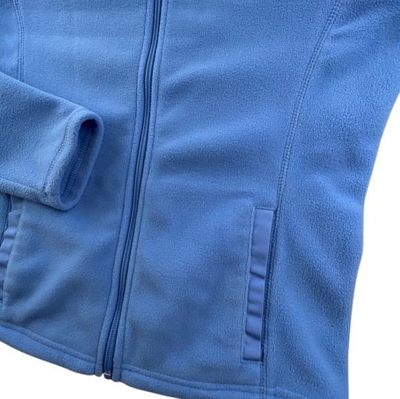 Lauren Ralph Lauren LRL Light Blue Full Zip Fleece Jacket Medium Active Cozy - Picture 4 of 5